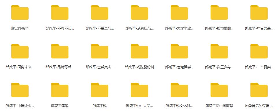 《郎咸平》节目视屏讲座合集百度云网盘下载（17门课程）[RM/20.56GB]