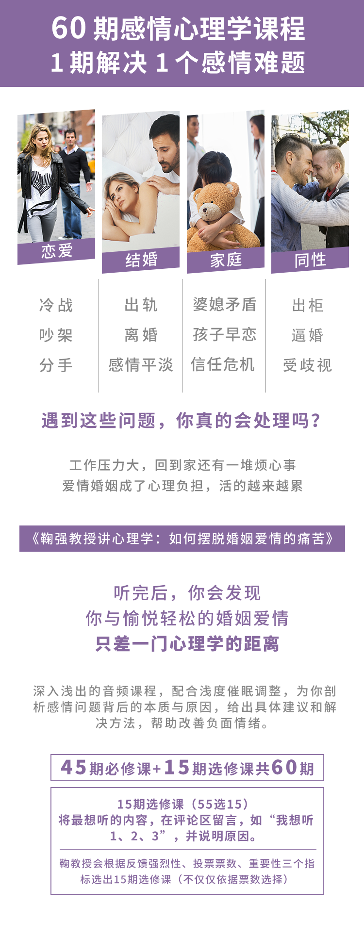 鞠强教授讲心理学：如何摆脱婚姻爱情的痛苦？