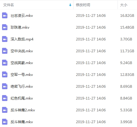 空战题材电影10部高清合集(1986-2010)英语中字[MKV/MP4/96.65GB]百度云网盘下载