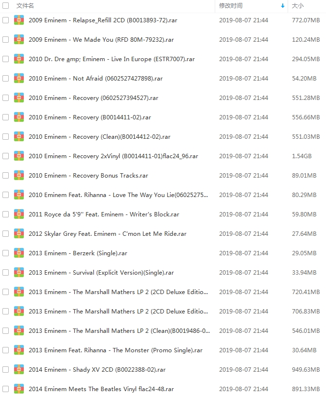 埃米纳姆Eminem所有专辑歌曲无损合集118CD百度云网盘下载