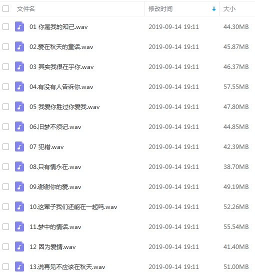 周虹10张专辑WAV无损歌曲合集打包百度云网盘下载