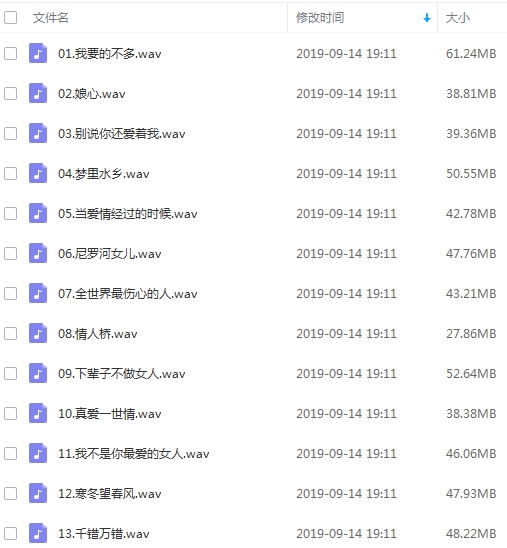 周虹10张专辑WAV无损歌曲合集打包百度云网盘下载