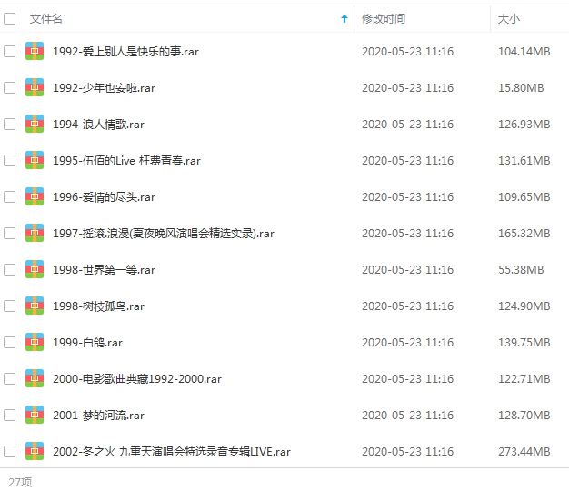 伍佰28张专辑/单曲(1992-2021)歌曲合集[MP3/3.53GB]百度云网盘下载