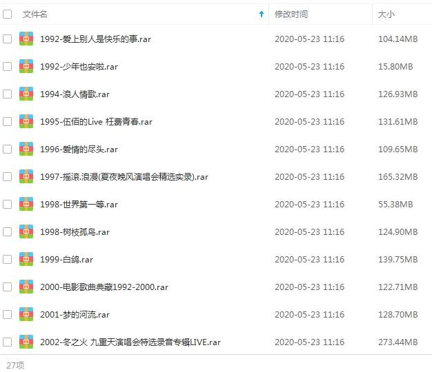 伍佰27张专辑/单曲(1992-2020)歌曲合集[MP3/3.53GB]百度云网盘下载