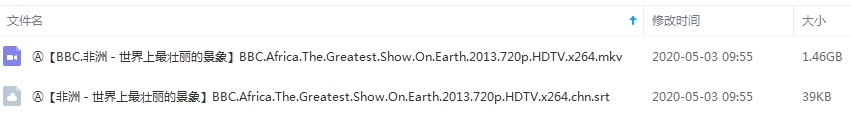 BBC纪录片《非洲－世界上最壮丽的景象》英语中字[MKV/1.46GB]百度云网盘下载