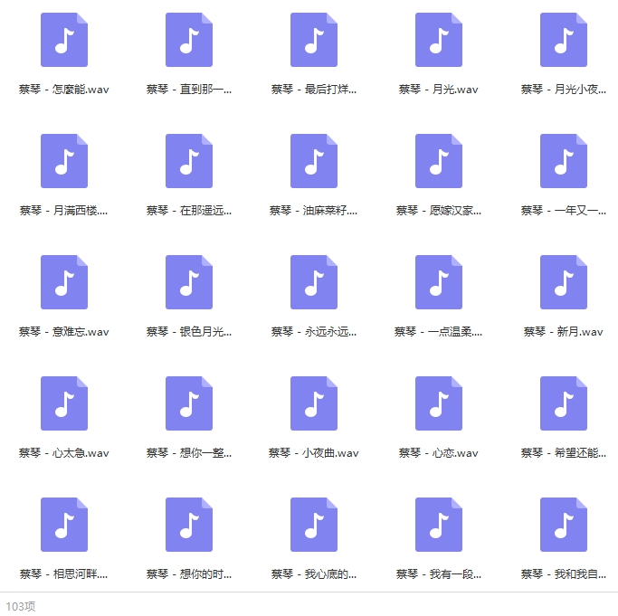 蔡琴精选103首无损歌曲合集[WAV/3.86GB]百度云网盘下载