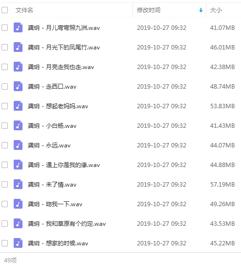 龚玥歌曲精选49首无损合集[WAV/2.20GB]百度云网盘下载