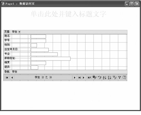 图1-19 数据访问页工作窗口