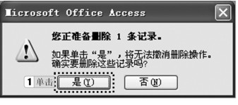 图2-84 “删除记录”提示框