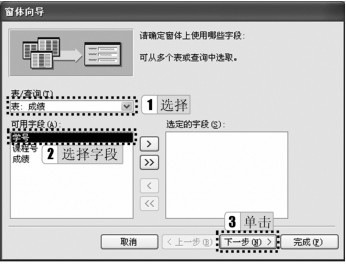 图4-16 确定表及其字段