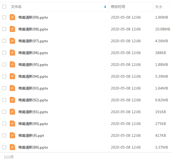 110套唯美清新风PPT模板合集[PPT/PPTX/1.26GB]百度云网盘下载