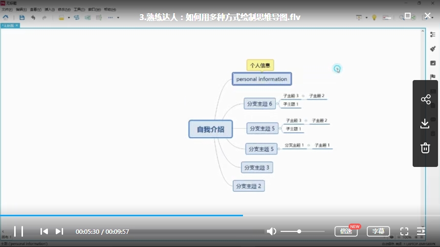 Xmind思维导图教程视频(入门+高级)合集打包[FLV/1.01GB]百度云网盘下载