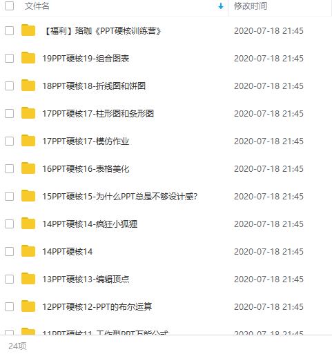 珞珈《PPT硬核训练营》课程百度云网盘下载资源(完整版/附带素材)[MP4/JPG/4.57GB]