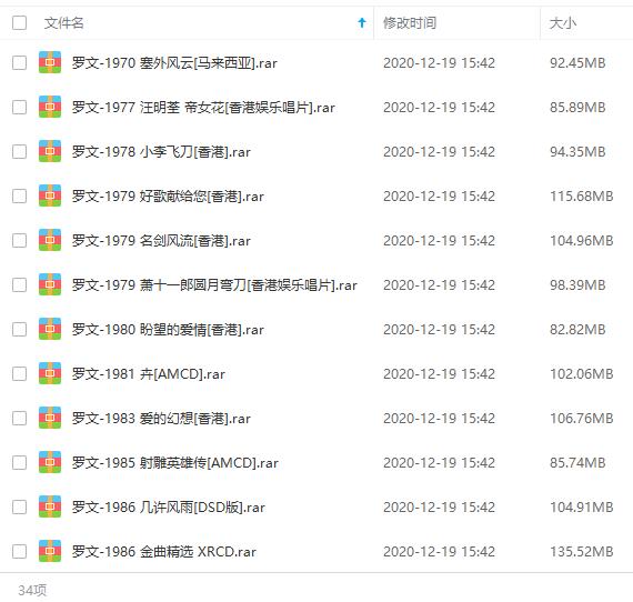 罗文39张CD歌曲合集[MP3/4.22GB]百度云网盘下载
