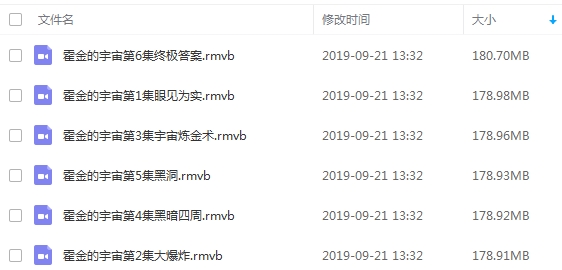 BBC纪录片《霍金的宇宙》全6集高清[RMVB/1.05GB]百度云网盘下载