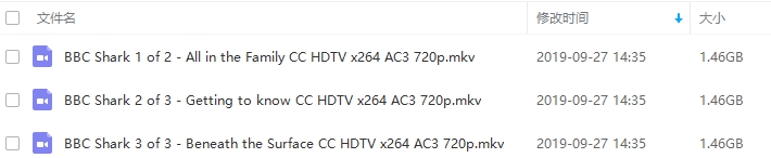 BBC纪录片《鲨鱼》全3集超清英语中字[MKV/4.37GB]百度云网盘下载