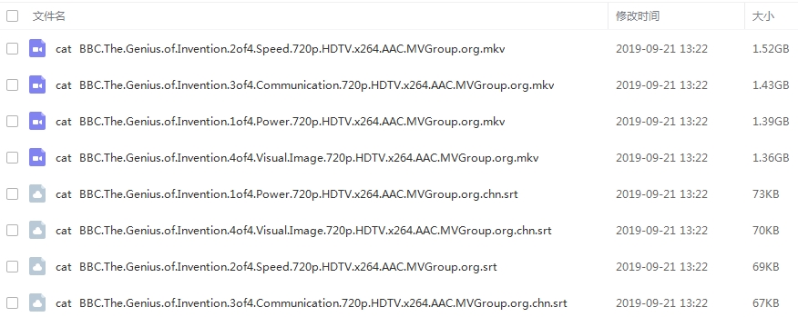 BBC纪录片《发明天才》4集高清英语中文字幕[MKV/5.70GB]百度云网盘下载