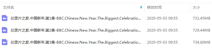 BBC纪录片《中国新年》全3集高清英语中字合集[MP4/2.14GB]百度云网盘下载