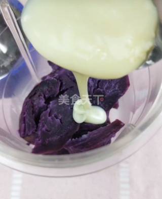 奶香山药紫薯泥的做法步骤：3